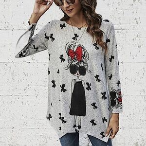 Graphic Long Sweater